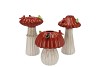 BIRD MUSHROOM VASE RED ASS 14X14X20CM