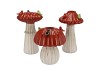 BIRD MUSHROOM VASE RED ASS 16X16X25CM