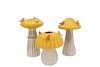 BIRD MUSHROOM VASE OCHRE ASS 14X14X20CM