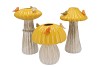 BIRD MUSHROOM VASE OCHRE ASS 18X18X31CM