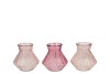 ROMAN SWEETS PINK CLEAR MIX DIAMOND GLASS VASE ASS 13X13CM