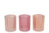 ROMAN SWEETS PINK MIX GLASS CANDLE HOLDER ASS 8X8X10CM NM