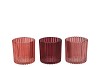 ROMAN RED MIX GLASS CANDLE HOLDER ASS 9X9X9CM NM