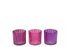 ROMAN SKY PURPLE MIX GLASS CANDLE HOLDER ASS 8X8X8CM NM