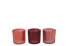 ROMAN RED MIX GLASS CANDLE HOLDER ASS 8X8X8CM