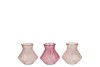 ROMAN SWEETS PINK CLEAR MIX DIAMOND GLASS VASE ASS 11X11XCM