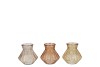 ROMAN WARM SAND CLEAR MIX DIAMOND GLASS VASE ASS 11X11XCM