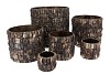 NEPAL IRON POT BIRCH MOSAIC 25X25X23M NM