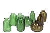 DAYAH GREEN MIX GLASS BOTTLE SET 3 7X11CM