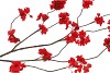 SILK CHERRY BLOSSOM FIERY RED 126CM NM