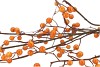 SILK BERRY BRANCHED ORANGE 135CM NM