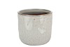 IRON STONE WHITE GLAZED POT 13X13CM