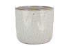 IRON STONE WHITE GLAZED POT 19X17CM