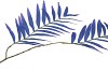 SILK PALM LEAF BLUE 87CM