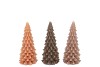 FROSTY WOODS BROWN MIX X-MAS TREE CANDLE 6X12CM ASS