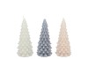 FROSTY GREY MIX X-MAS TREE CANDLE 6X12CM ASS