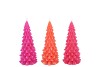 FROSTY FUCHSIA MIX X-MAS TREE CANDLE 6X12CM ASS