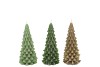 FROSTY GREEN MIX X-MAS TREE CANDLE 6X12CM ASS