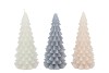 FROSTY GREY MIX X-MAS TREE CANDLE 8X16CM ASS