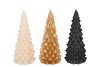 FROSTY BLACK MIX X-MAS TREE CANDLE 8X16CM ASS