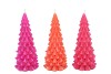 FROSTY FUCHSIA MIX X-MAS TREE CANDLE 8X16CM ASS