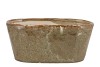 IRON STONE SAND GLAZED OVAL POT 28X15X13CM