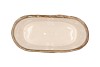 IRON STONE SAND GLAZED OVAL POT 25X13X11CM