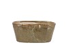 IRON STONE SAND GLAZED OVAL POT 23X9X10CM