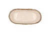 IRON STONE SAND GLAZED OVAL POT 23X9X10CM