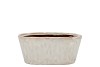 IRON STONE WHITE GLAZED OVAL POT 23X9X10CM