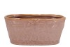 IRON STONE OLD PINK GLAZED OVAL POT 28X15X13CM