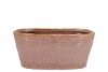 IRON STONE OLD PINK GLAZED OVAL POT 25X13X11CM NM