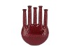 INGA JAHRA PURPLE VASE OVAL TUBE ACTIVE GLAZE 28X12X39CM