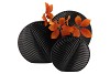 INGA LEAF BLACK VASE ROUND 42X15X39CM