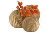 INGA LEAF GOLD VASE ROUND 42X15X39CM