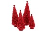 SPARKLE RED TREE XMAS BALL 14X32CM