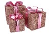 SPARKLE PINK GIFTBOX WITH LED SET 3 15/20/25CM