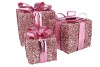 SPARKLE PINK GIFTBOX WITH LED SET 3 15/20/25CM