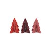 FROSTY RED MIX PINE TREE CANDLE 6X8CM ASS