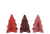 FROSTY RED MIX PINE TREE CANDLE 9X12CM ASS