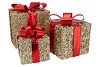 SPARKLE RED GIFTBOX WITH LED SET 3 15/20/25CM