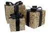 SPARKLE BLACK GIFTBOX WITH LED SET 3 15/20/25CM