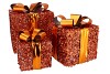 SPARKLE COPPER GIFTBOX WITH LED SET 3 15/20/25CM