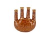 INGA JAHRA BROWN VASE OVAL TUBE ACTIVE GLAZE 23X10X27CM