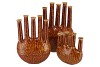 INGA JAHRA BROWN VASE OVAL TUBE ACTIVE GLAZE 23X10X27CM