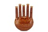 INGA JAHRA BROWN VASE OVAL TUBE ACTIVE GLAZE 28X12X39CM