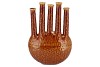 INGA JAHRA BROWN VASE OVAL TUBE ACTIVE GLAZE 34X15X47CM