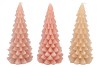 FROSTY WARM SAND MIX X-MAS TREE CANDLE 9X20CM ASS