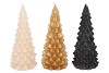 FROSTY BLACK MIX X-MAS TREE CANDLE 9X20CM ASS