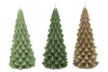 FROSTY GREEN MIX X-MAS TREE CANDLE 9X20CM ASS